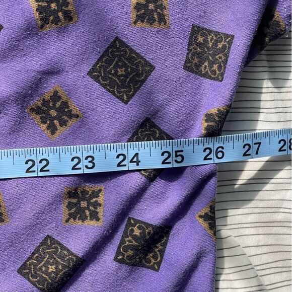 Vintage Purple Button-Up Top Bold Geometric Print SZ L - Eclectic Indie Unique - Picture 4 of 6